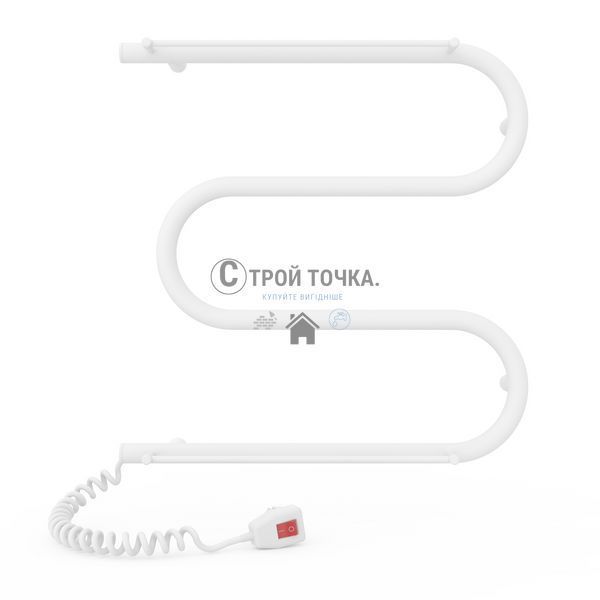 Електрична рушникосушарка Laris Зебра Змійовик 25 ЧФ3 500 х 500 з 2-ма поличками Е (підкл. зліва) 75201037 фото