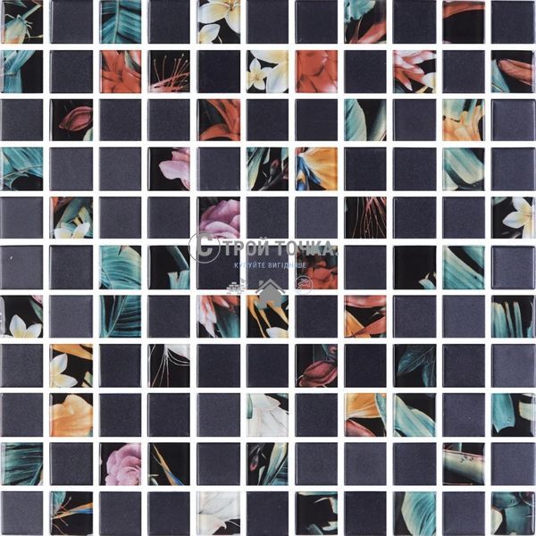 Мозаика стеклянная KC GMP 0825006 С2 print 44/black mat 300 x 300 х 8 ( 25 х 25 ) GMP 0825050 фото