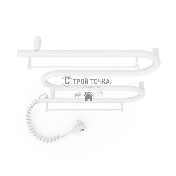 Електрична рушникосушарка Laris Зебра Змійовик 25 ЧФ3 500 х 500 з 2-ма поличками Е (підкл. зліва) 75201037 фото